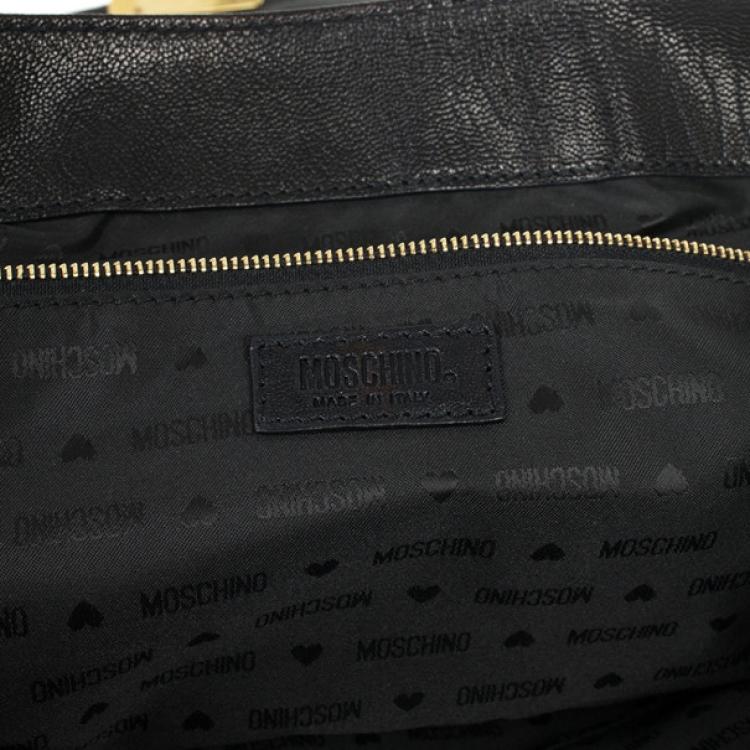 Pre Owned Moschino Large Leather Flap Satchel