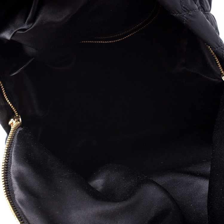 Pre Owned Moschino Black Nylon Quilted Backpack