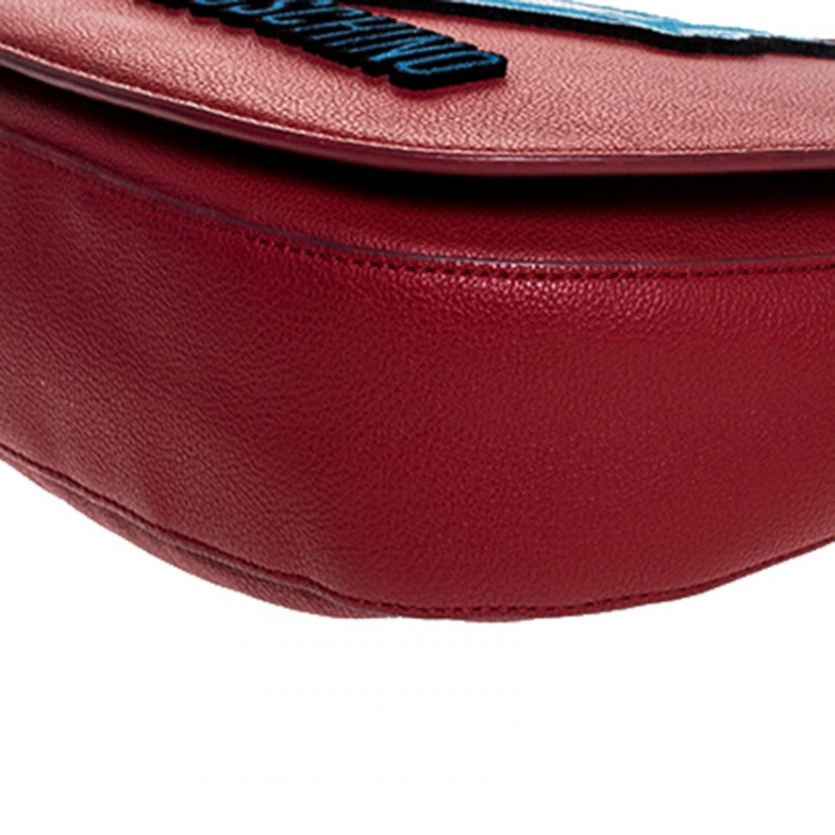 Pre Owned Love Moschino Red Leather Crossbody Bag
