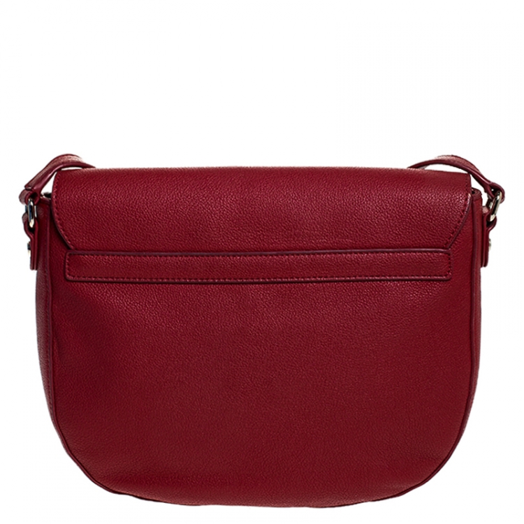 Pre Owned Love Moschino Red Leather Crossbody Bag