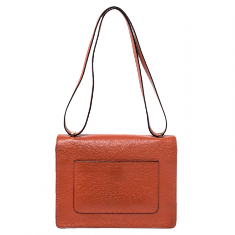 Pre Owned Moschino Orange Leather Shoulder Bag