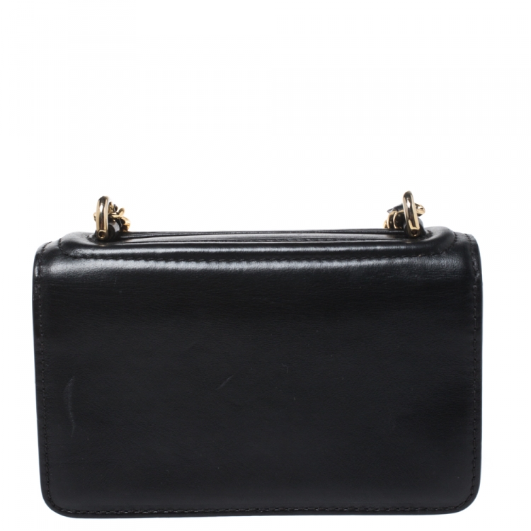Pre Owned Moschino Black Leather Crossbody Bag