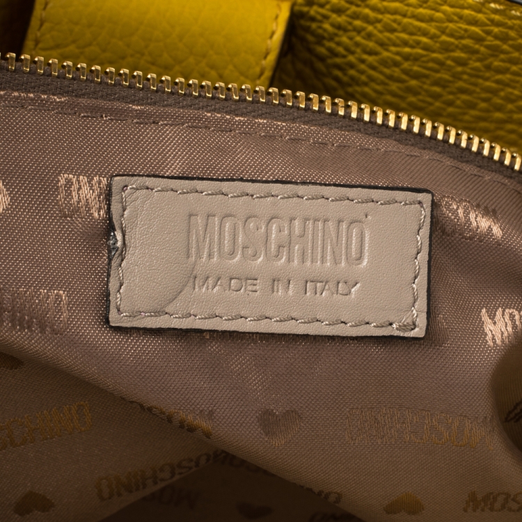 Pre Owned Moschino Yellow Leather Shopper Tote