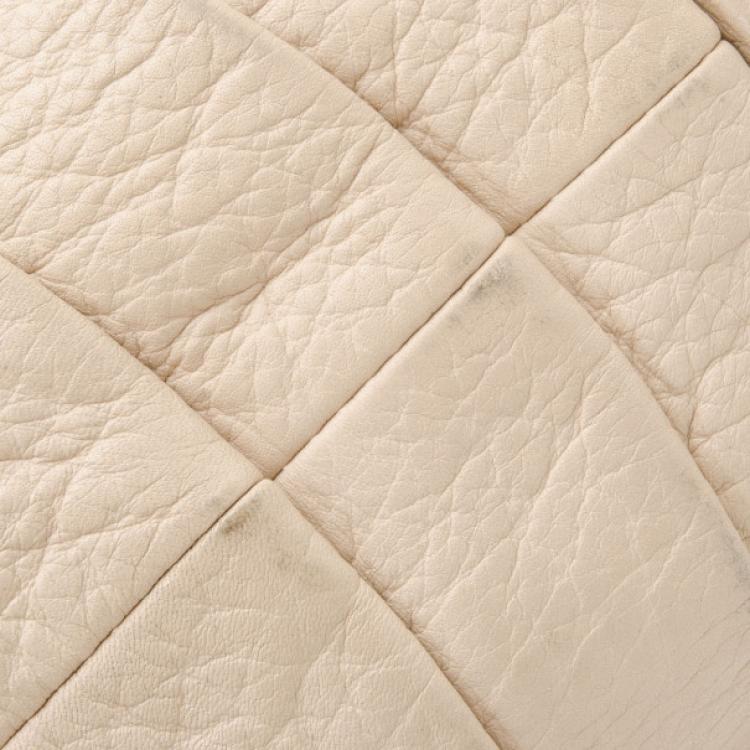 Pre Owned Moschino Beige Leather Pleated Shoulder Bag