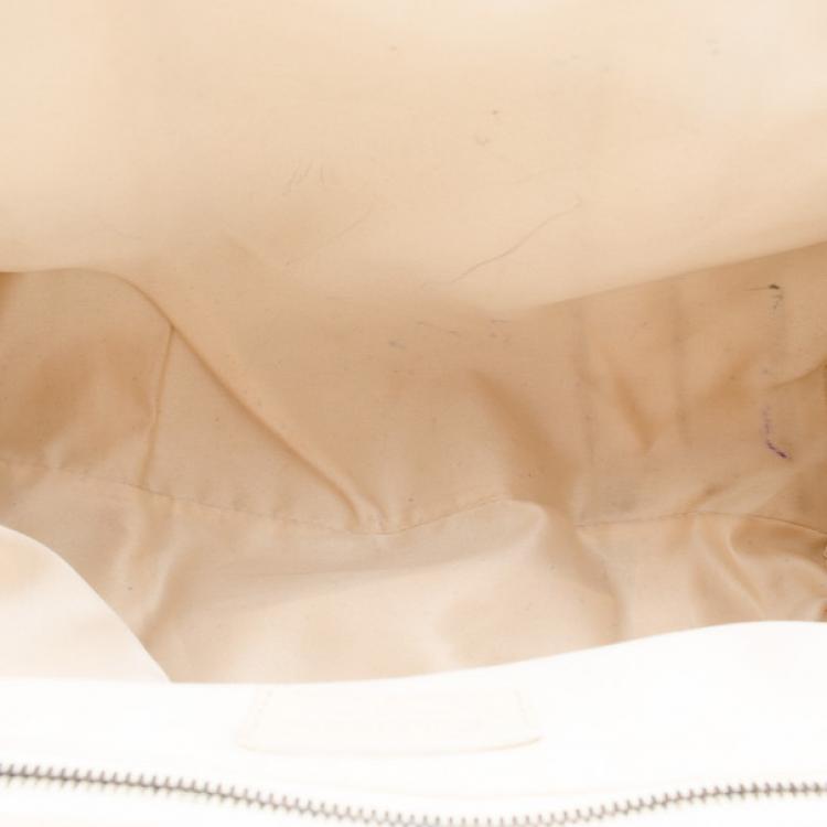 Pre Owned Moschino Beige Leather Pleated Shoulder Bag