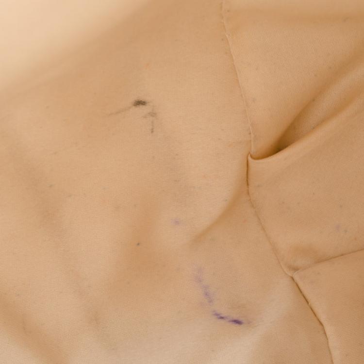 Pre Owned Moschino Beige Leather Pleated Shoulder Bag