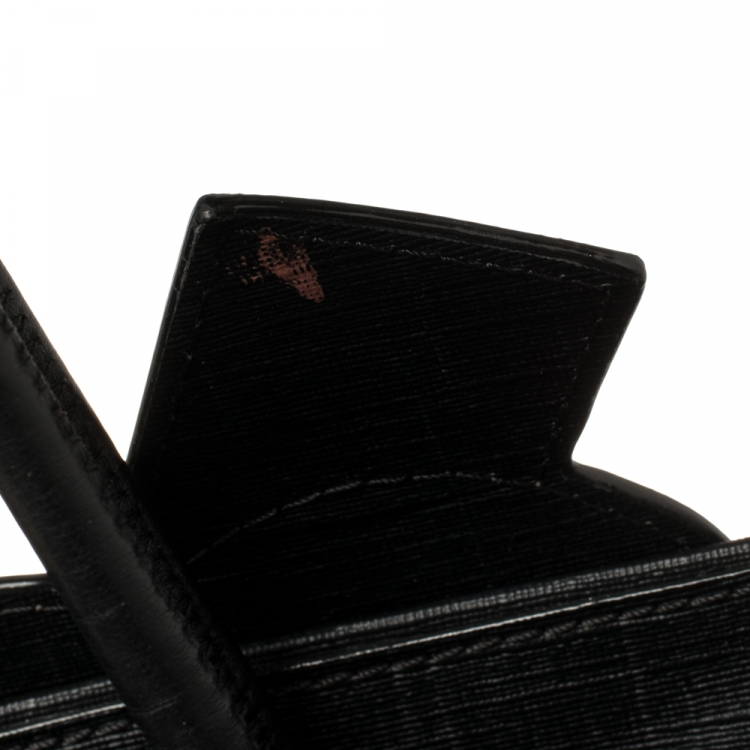مملوكة مسبقًا Moschino Black Textured Faux Leather Teddy Bear Tote