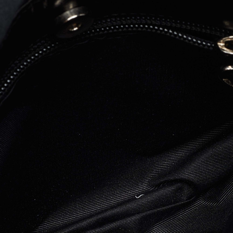 Pre Owned Moschino Black Leather Pin Flap Shoulder Bag