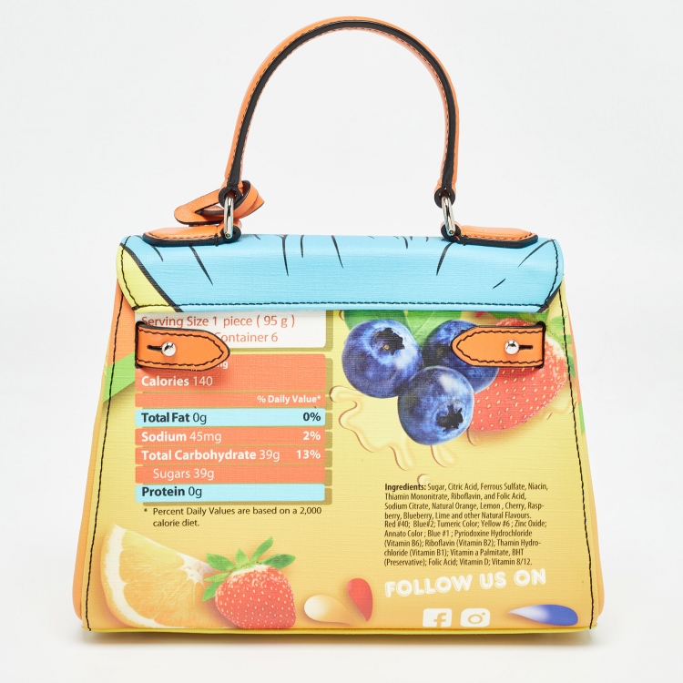 Pre Owned Moschino Multicolor Leather Eyes Capsule Top Handle Bag
