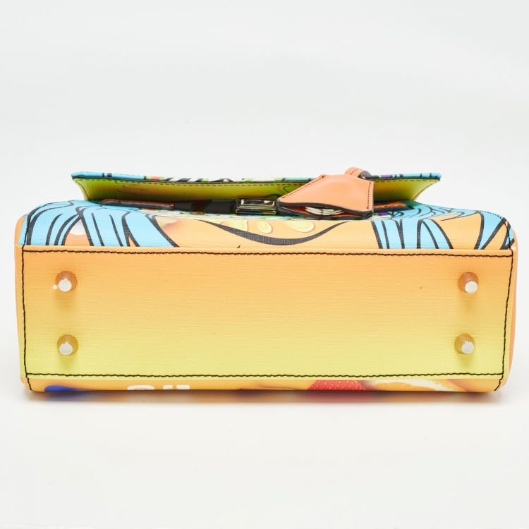 Pre Owned Moschino Multicolor Leather Eyes Capsule Top Handle Bag