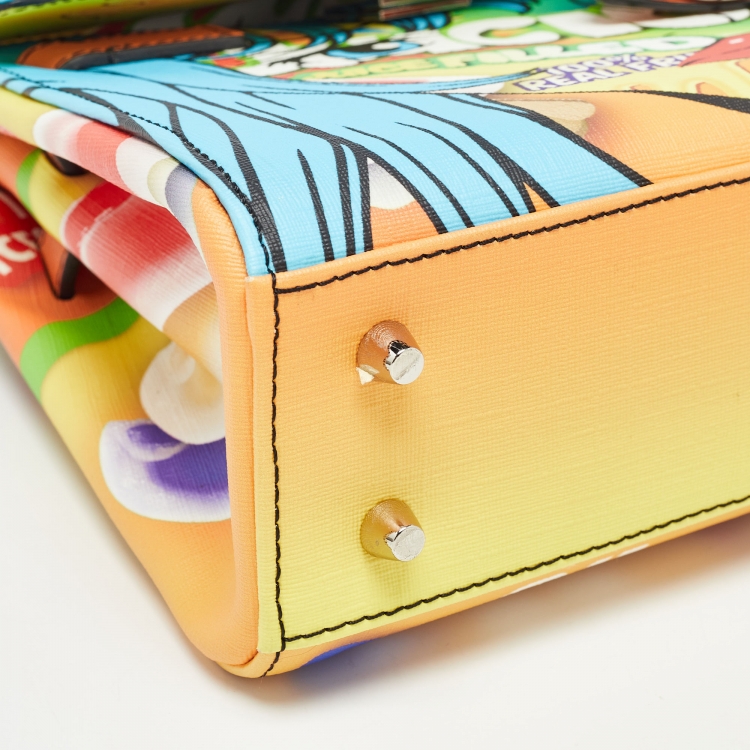 Pre Owned Moschino Multicolor Leather Eyes Capsule Top Handle Bag