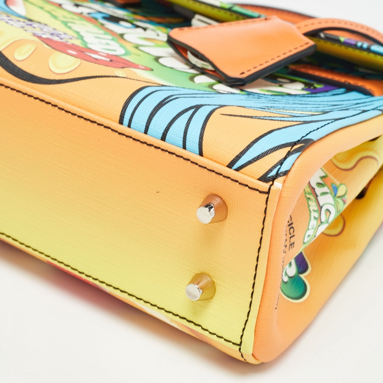 Pre Owned Moschino Multicolor Leather Eyes Capsule Top Handle Bag
