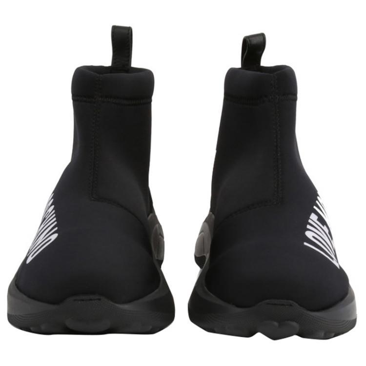Pre Owned Love Moschino Black Fabric High Top Sneakers Size 38
