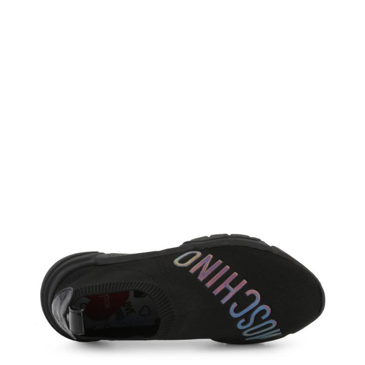 Pre Owned Love Moschino Black Fabric Sneakers Size 38