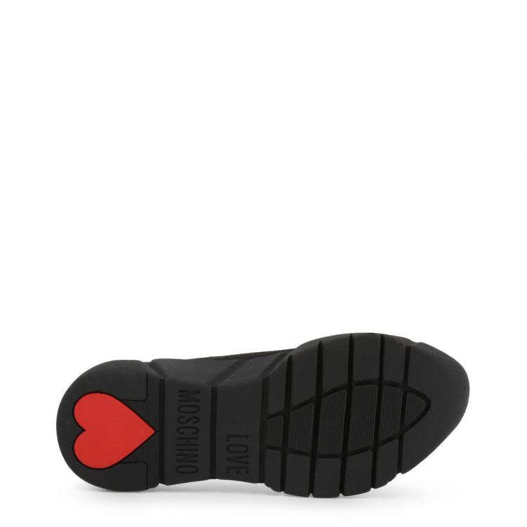 Pre Owned Love Moschino Black Fabric Sneakers Size 38