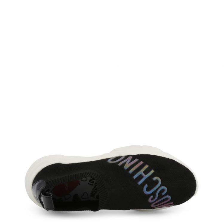 Pre Owned Love Moschino Black Fabric Sneakers Size 38