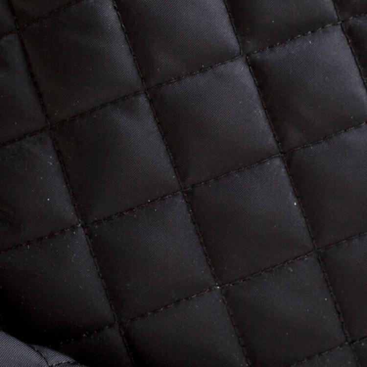 Pre Owned Moschino Black Quilted Nylon Large Logo Backpack