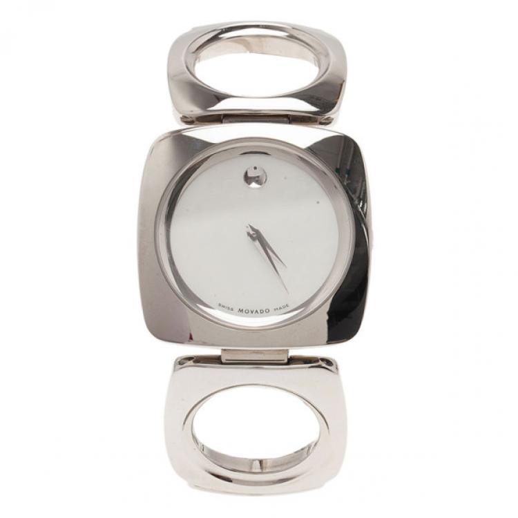 مملوكة مسبقًا Movado White Stainless Steel Bracelet Women's Wristwatch 35MM