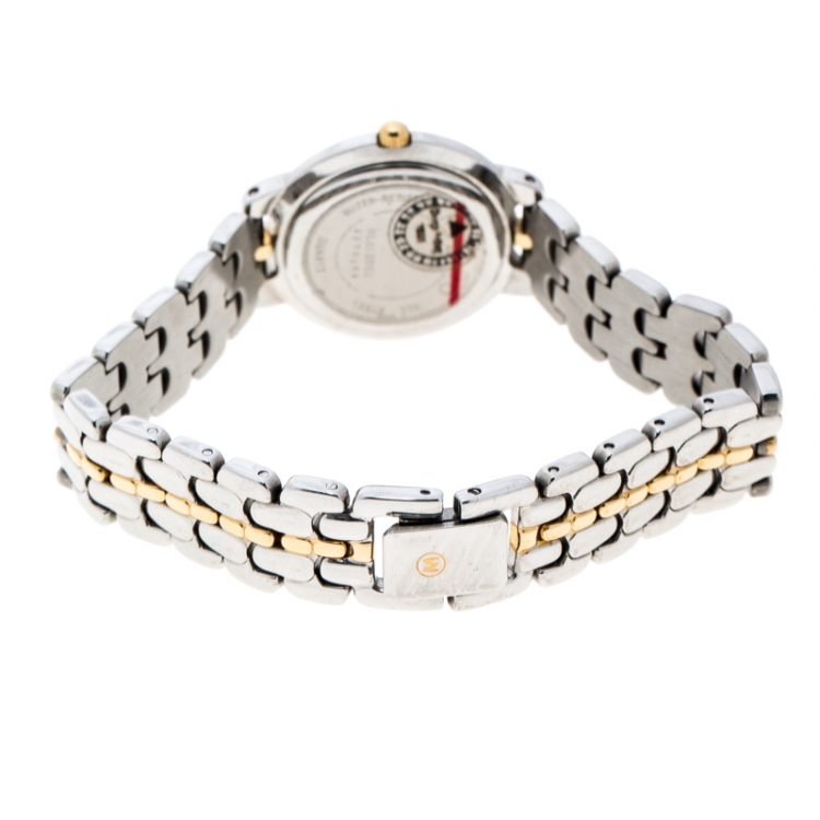 Pre Owned Movado Black Two Tone Stainless Steel Museum Women's Wristwatch 26MM