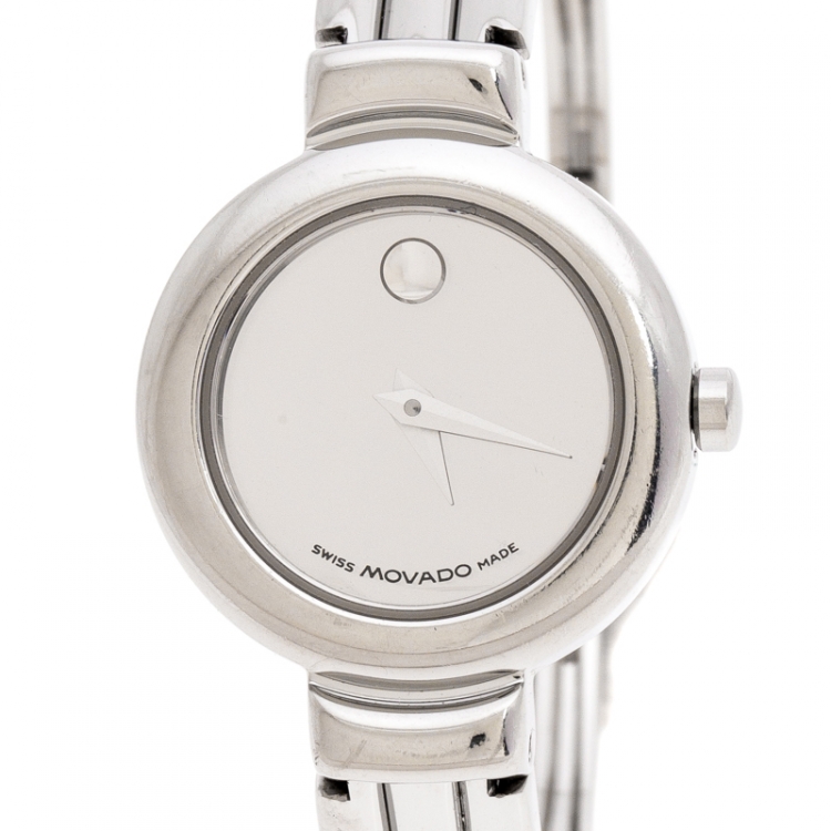 Pre Owned Movado Silver Stainless Steel Harmony 84.A1.809.A Women's Wristwatch 23 mm