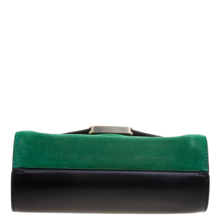 Pre Owned Mulberry Tricolor Suede and Leather Delphie Duo Flap Shoulder Bag