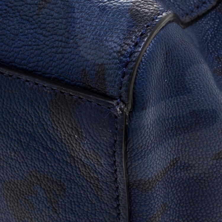 Pre Owned Mulberry Midnight Blue Camo Printed Leather Mini Cara Delevingne Backpack Tote