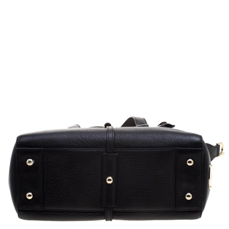 Pre Owned Mulberry Black Leather Medium Roxette Satchel