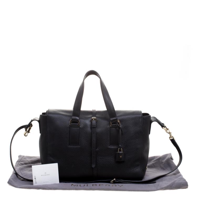 Pre Owned Mulberry Black Leather Medium Roxette Satchel
