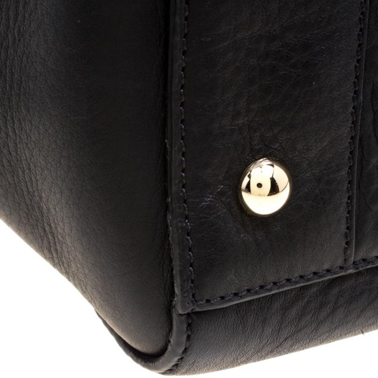Pre Owned Mulberry Black Leather Medium Roxette Satchel