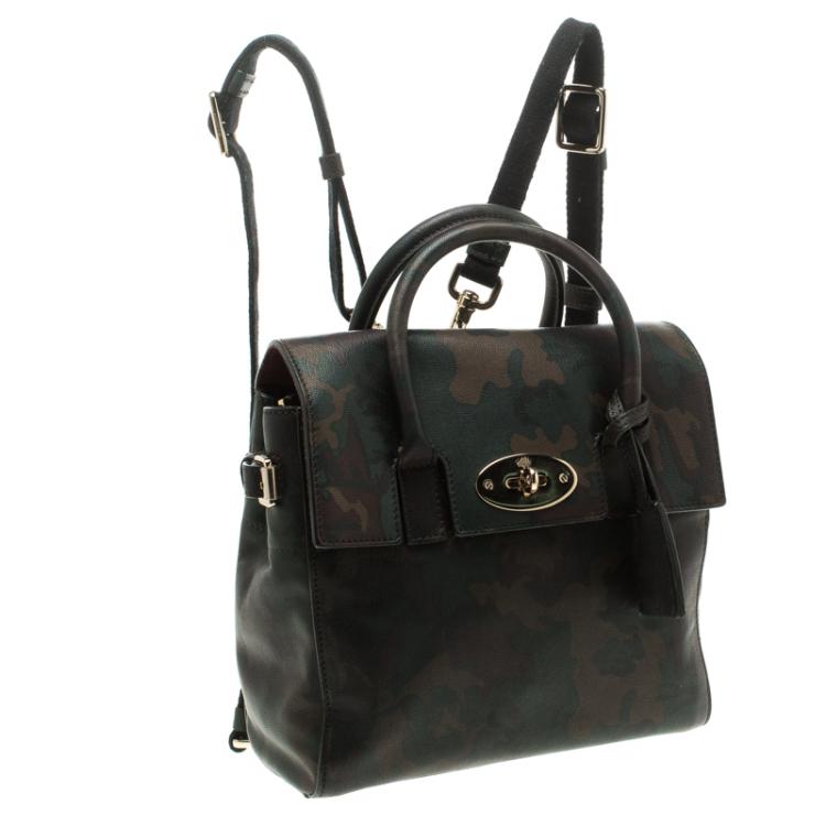 Pre Owned Mulberry Camo Leather Mini Cara Delevingne Backpack