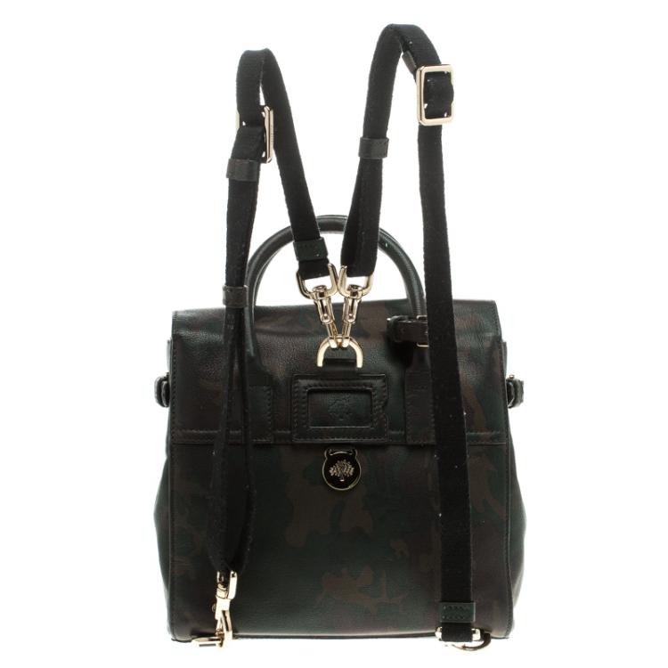 Pre Owned Mulberry Camo Leather Mini Cara Delevingne Backpack