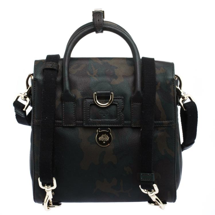 Pre Owned Mulberry Camo Leather Mini Cara Delevingne Backpack