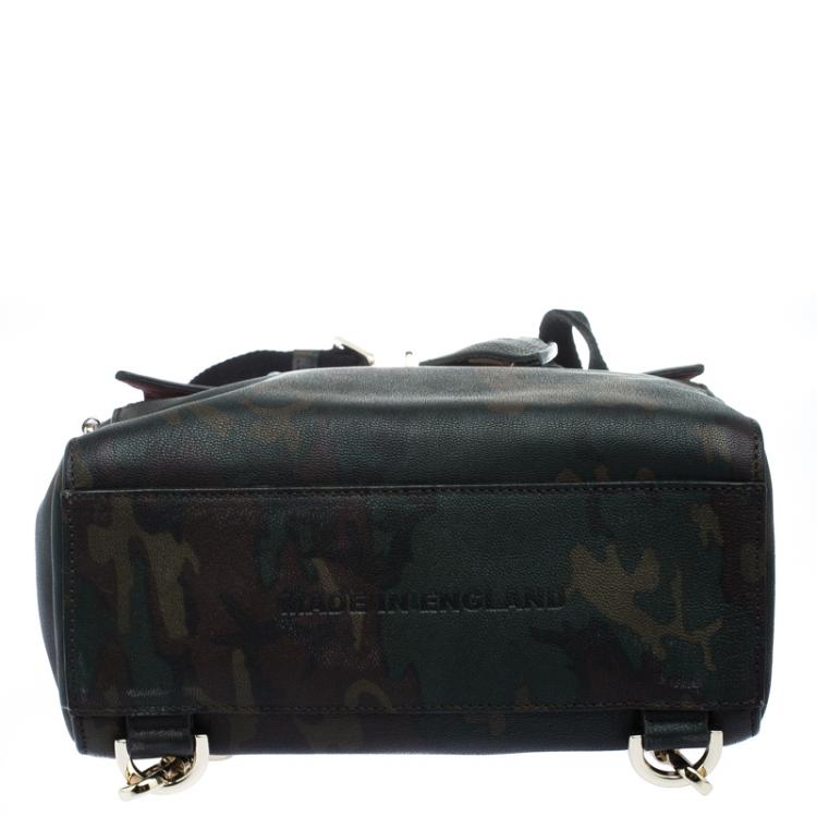 Pre Owned Mulberry Camo Leather Mini Cara Delevingne Backpack