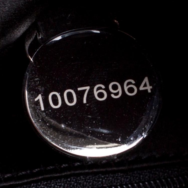 Pre Owned Mulberry Black Satin Embellished Clemmie Foldover Clutch