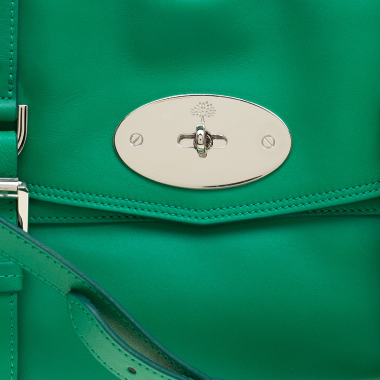 Pre Owned Mulberry Green Leather Alexa Satchel 