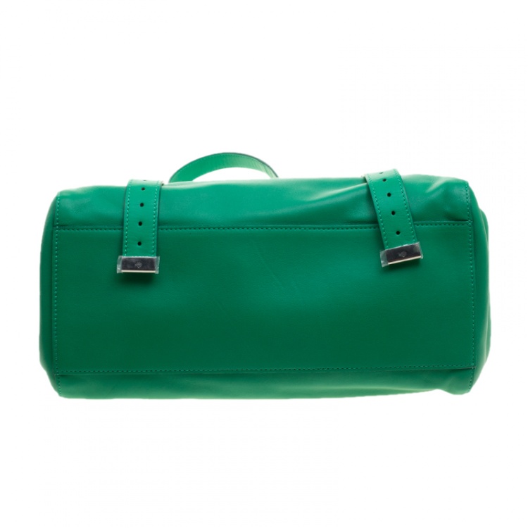 Pre Owned Mulberry Green Leather Alexa Satchel 