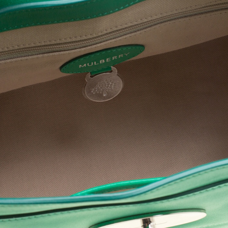 Pre Owned Mulberry Green Leather Alexa Satchel 