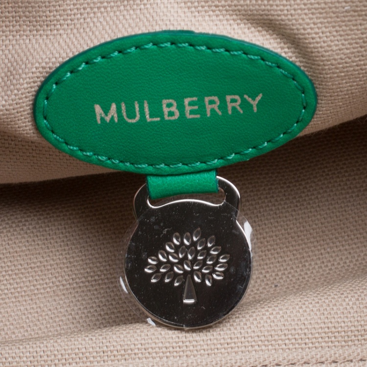 Pre Owned Mulberry Green Leather Alexa Satchel 
