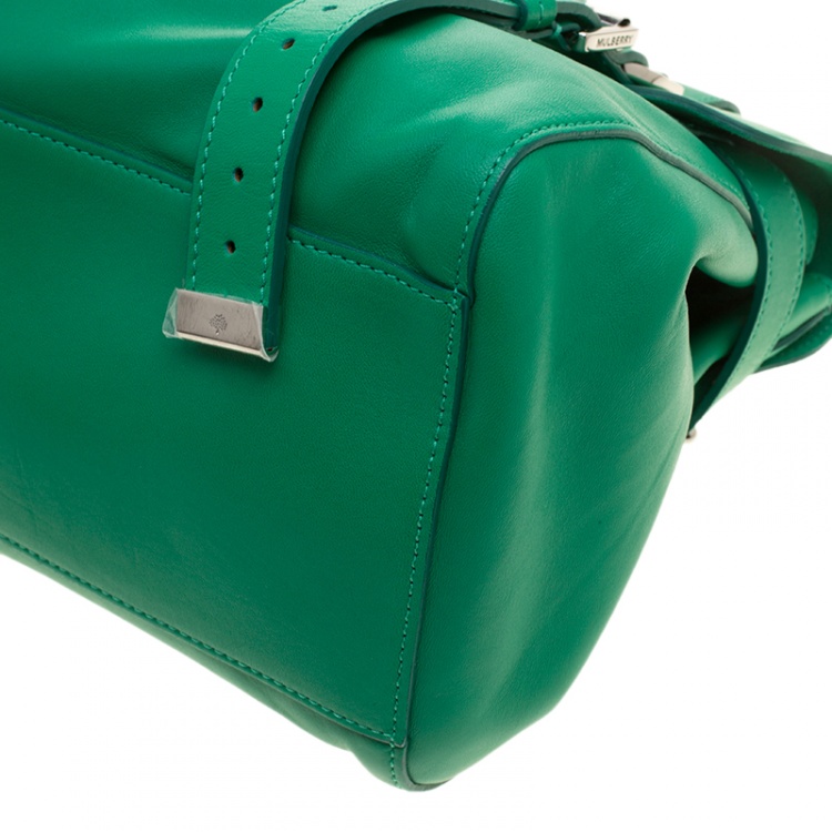 Pre Owned Mulberry Green Leather Alexa Satchel 