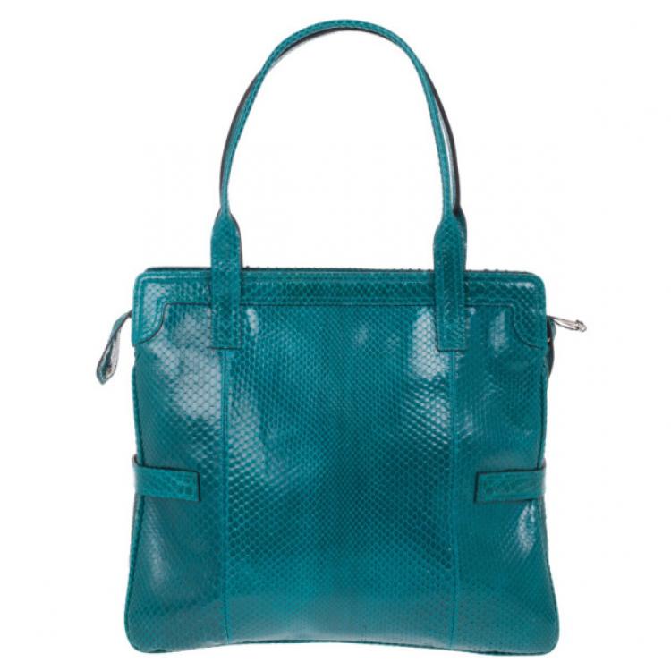 Pre Owned Mulberry Turquoise Python Skin Maggie