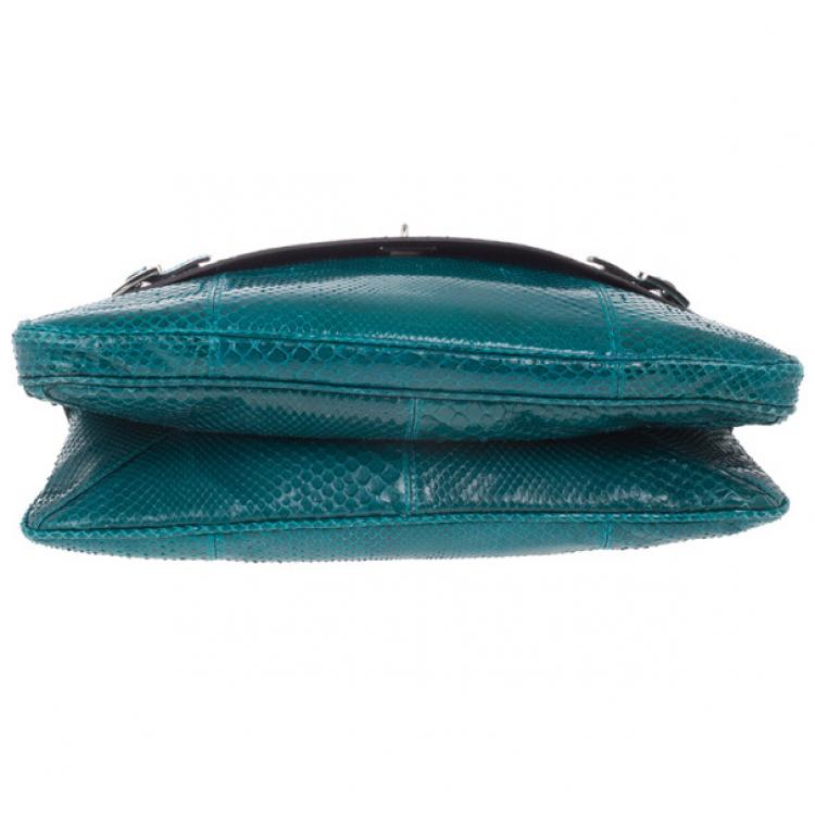 Pre Owned Mulberry Turquoise Python Skin Maggie