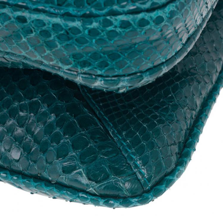 Pre Owned Mulberry Turquoise Python Skin Maggie