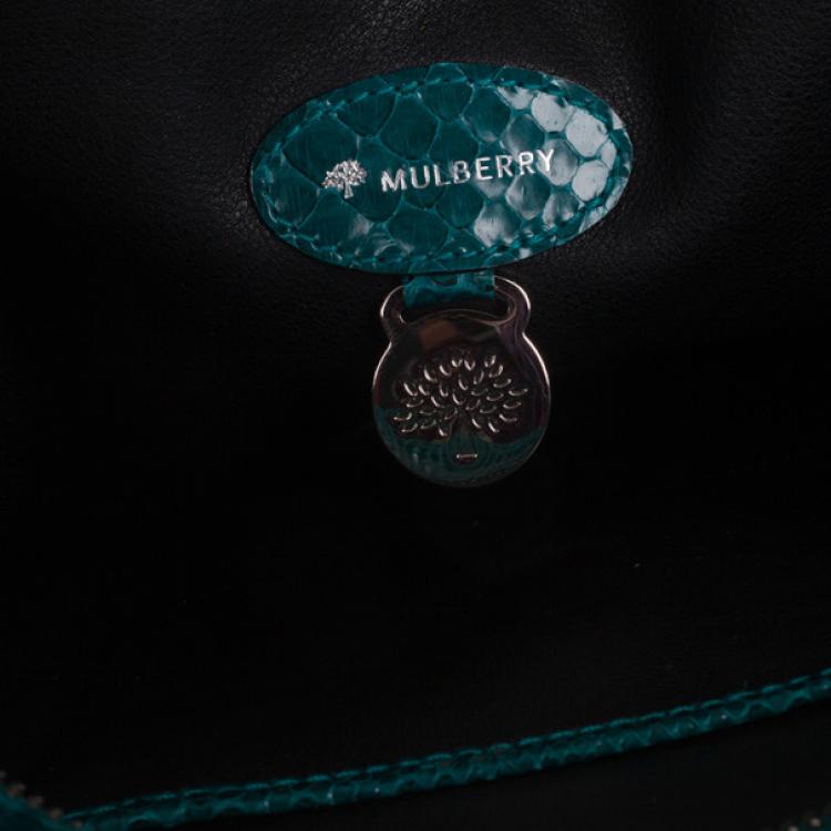 Pre Owned Mulberry Turquoise Python Skin Maggie