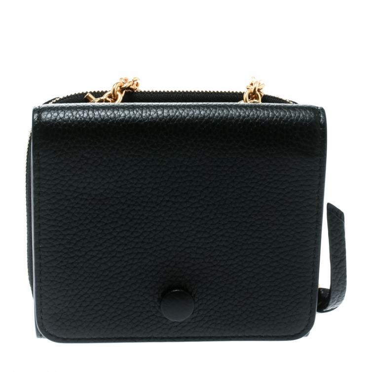 Pre Owned Mulberry Black Leather Chain Purse