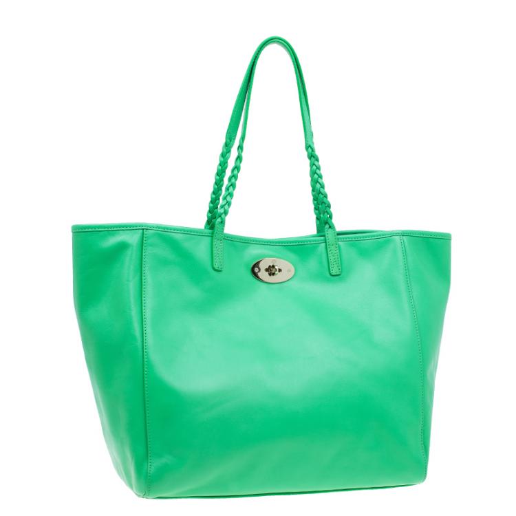 Pre Owned Mulberry Green Nappa Leather Medium Dorset Tote