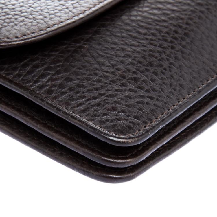 Pre Owned Mulberry Dark Brown Leather Long Locked Clutch
