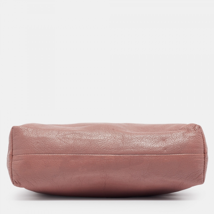 Pre Owned Mulberry Pink Leather Clemmie Clutch