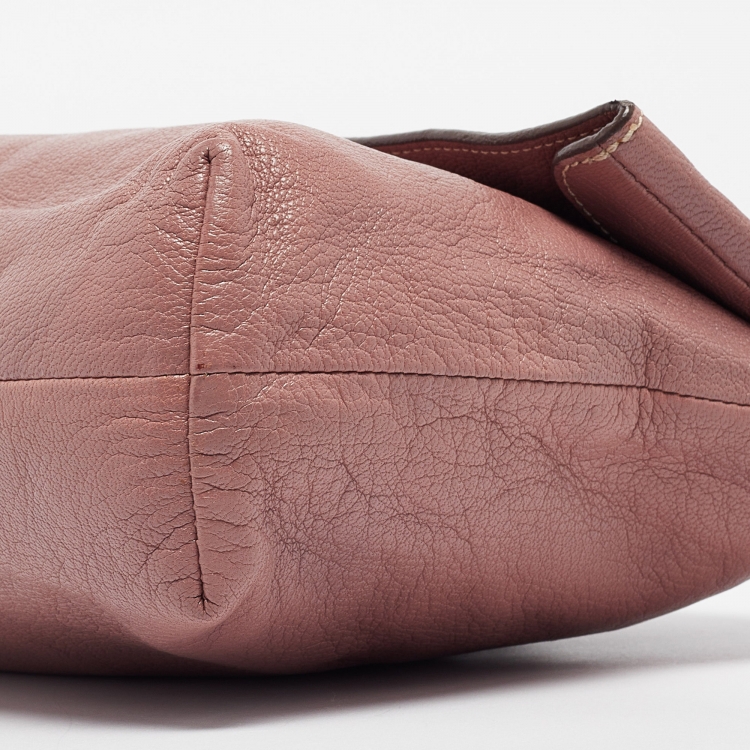 Pre Owned Mulberry Pink Leather Clemmie Clutch