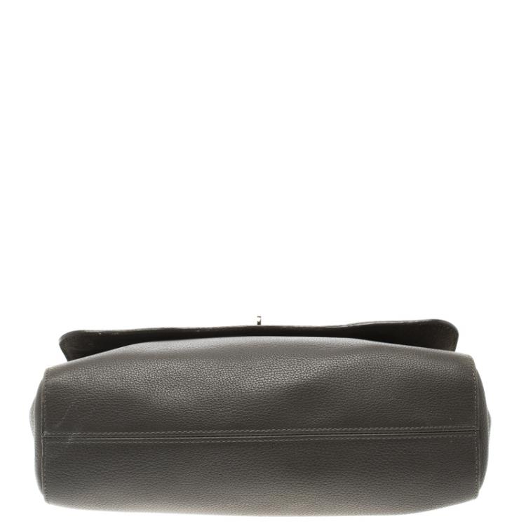 Pre Owned Mulberry Dark Grey Leather Lily Shoulder Bag