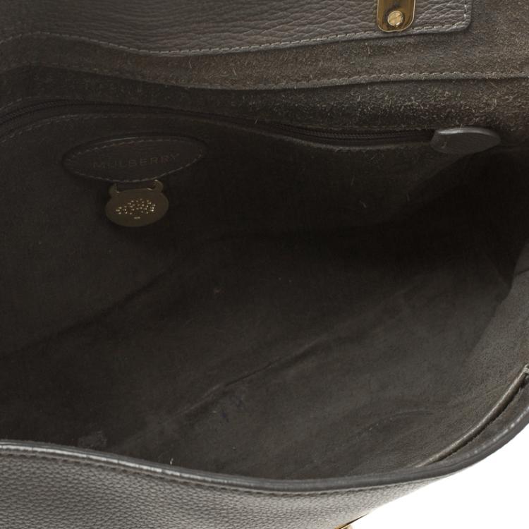 Pre Owned Mulberry Dark Grey Leather Lily Shoulder Bag